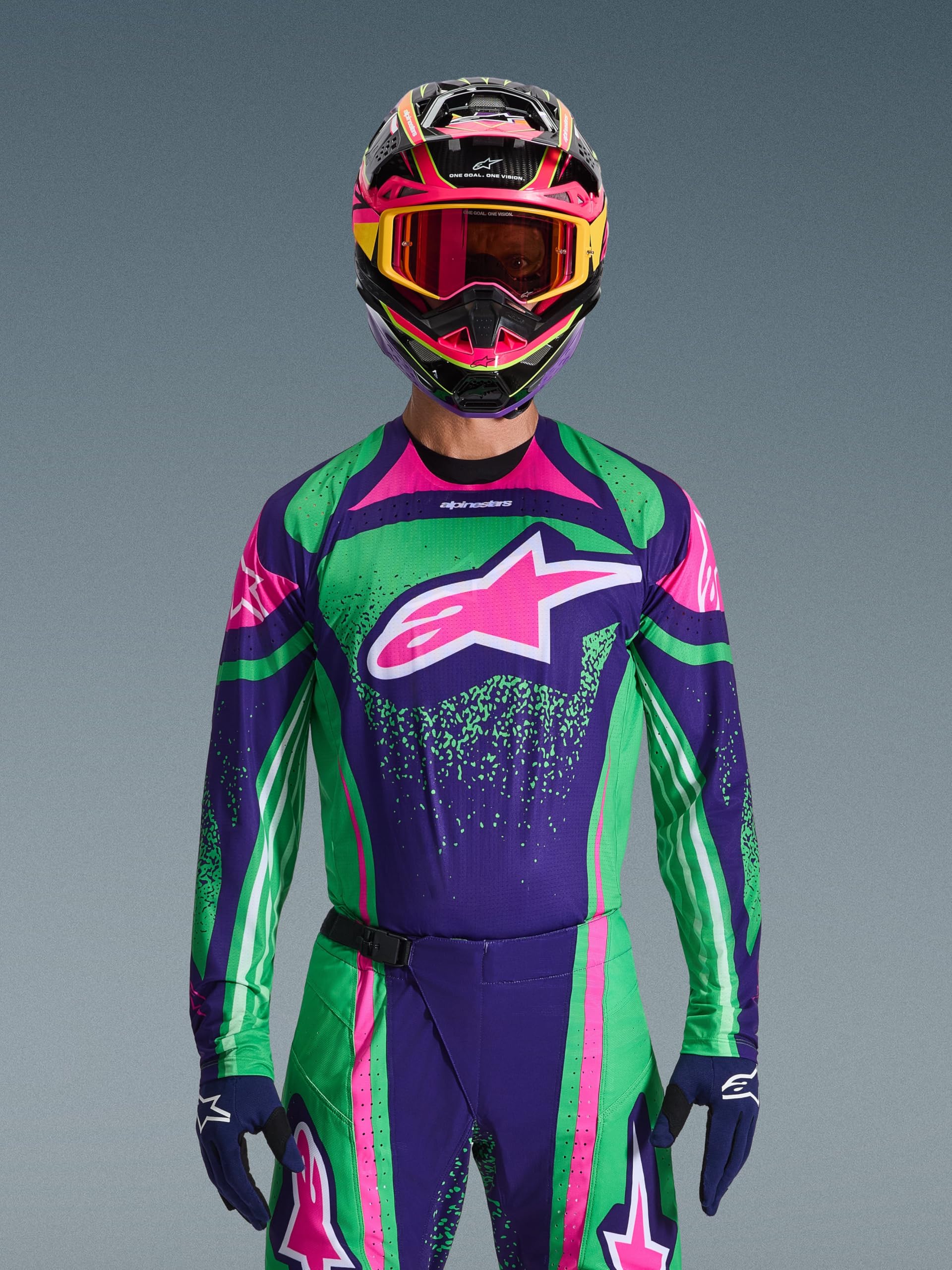Alpinestars Techstar Nomur Maglia da motocross, lilla, S