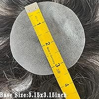 Vista 6 de Parche para el cabello de punto calvo para hombres, 3.15 x 3.15 pulgadas, parches de pelo completo de poliuretano para cubrir la base de la piel