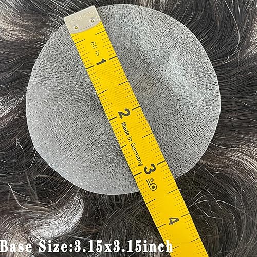 Miniatura 6 de Parche para el cabello de punto calvo para hombres, 3.15 x 3.15 pulgadas, parches de pelo completo de poliuretano para cubrir la base de la piel,