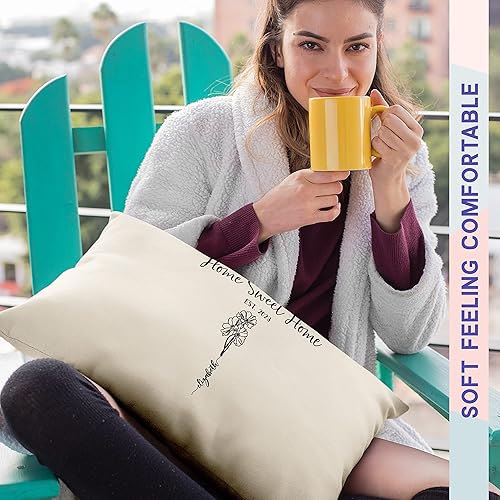 Miniatura 8 de Funda de almohada lumbar personalizada para el día de la madre, flores de jardín de la abuela personalizadas