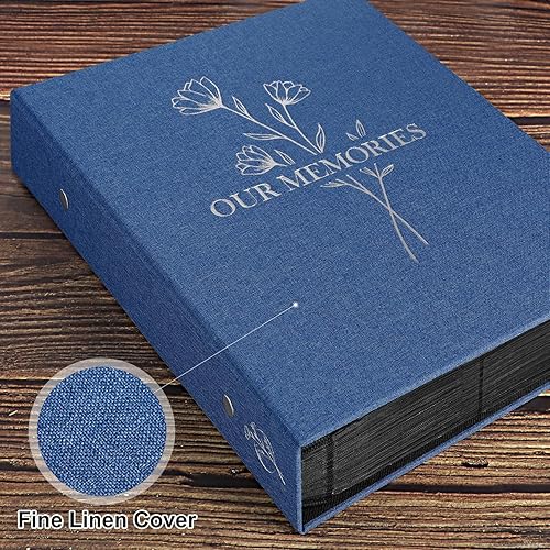 Vista 16 de Lanpn Álbumes de fotos pequeños de 4 x 6 pulgadas, 50 imágenes, paquete de 2 unidades, mini capacidad de lino Our Memories, juego de bolsillos