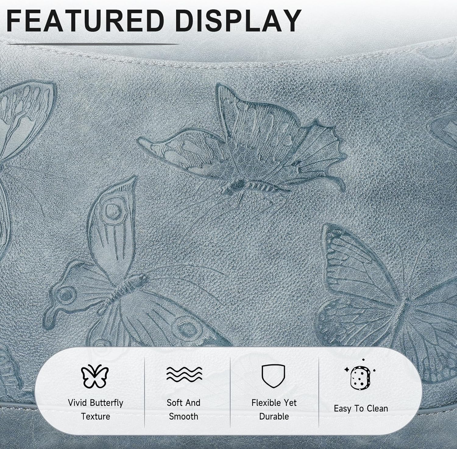 Crossbody Bags for Women Trendy, Vegan Leather Medium Butterfly Hobo Purse, Women's Shoulder Handbags - Image 6