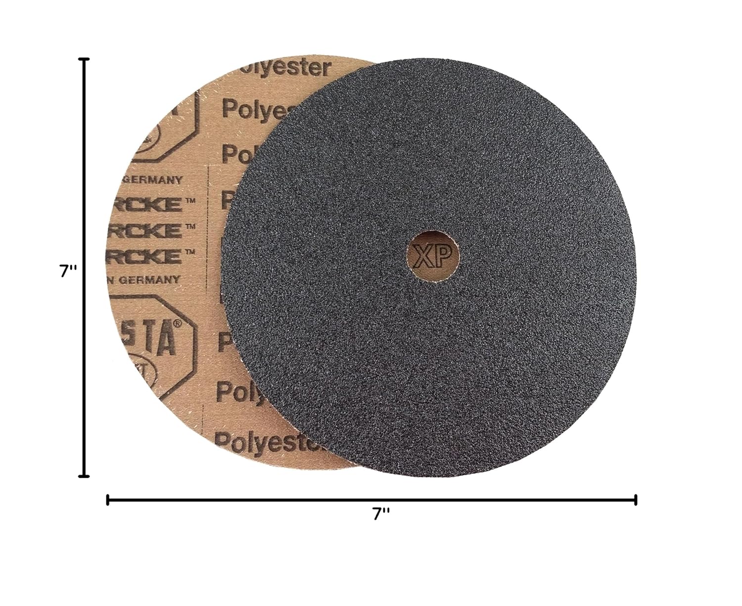 STARCKE Premium 7 Inch Heavy Duty Cloth Sanding Discs - 7/8" Hole Bolt On Attachment Black Silicon Carbide - for Stone, Metal, Auto Body Repair, Paint, and Plastics (25, 220 Grit)