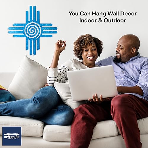Miniatura 4 de Riverside Designs Zia Sun - Arte de pared de metal para decoración de exteriores (18 pulgadas, negro)