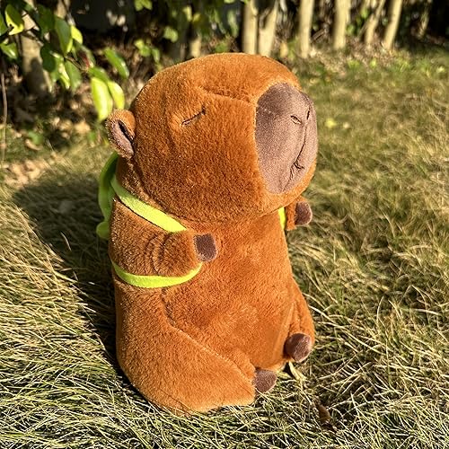 Miniatura 6 de Capybara - Peluche de 9 pulgadas con mochila de tortuga, peluche suave Capybara, almohada de peluche para niños y niñas