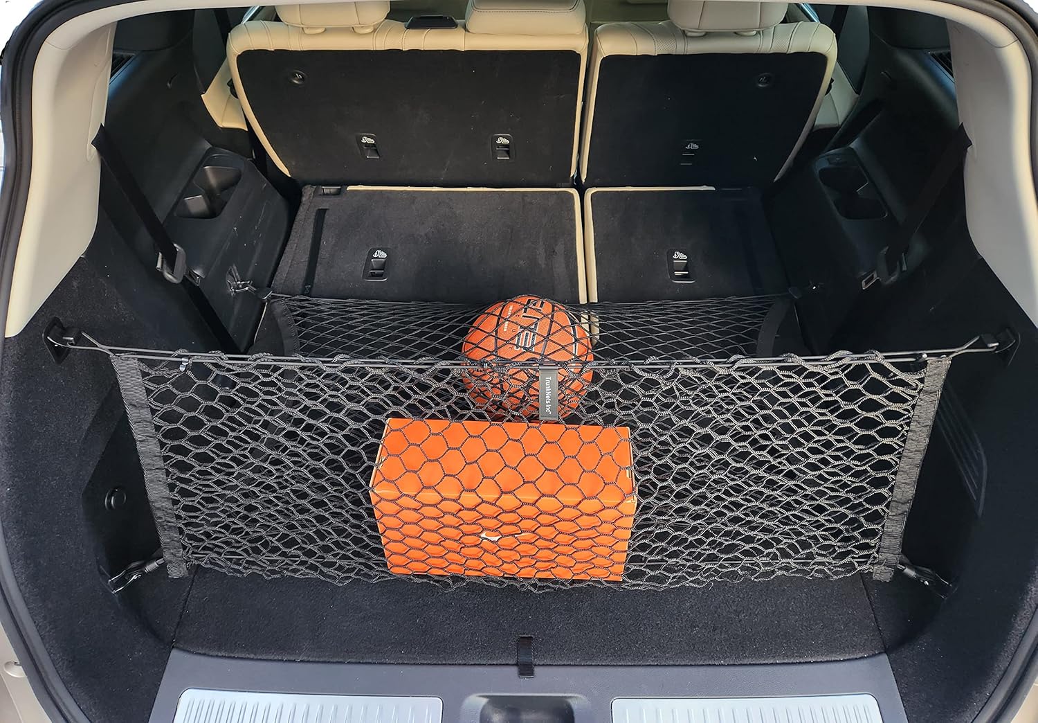 Floor + Envelope Style Elastic Trunk Mesh Cargo Net for Infiniti QX60 2022-2026 - Premium Trunk Organizers and Storage - Luggage Net for SUV - Best Car Organizer for Infiniti QX60 (L51)