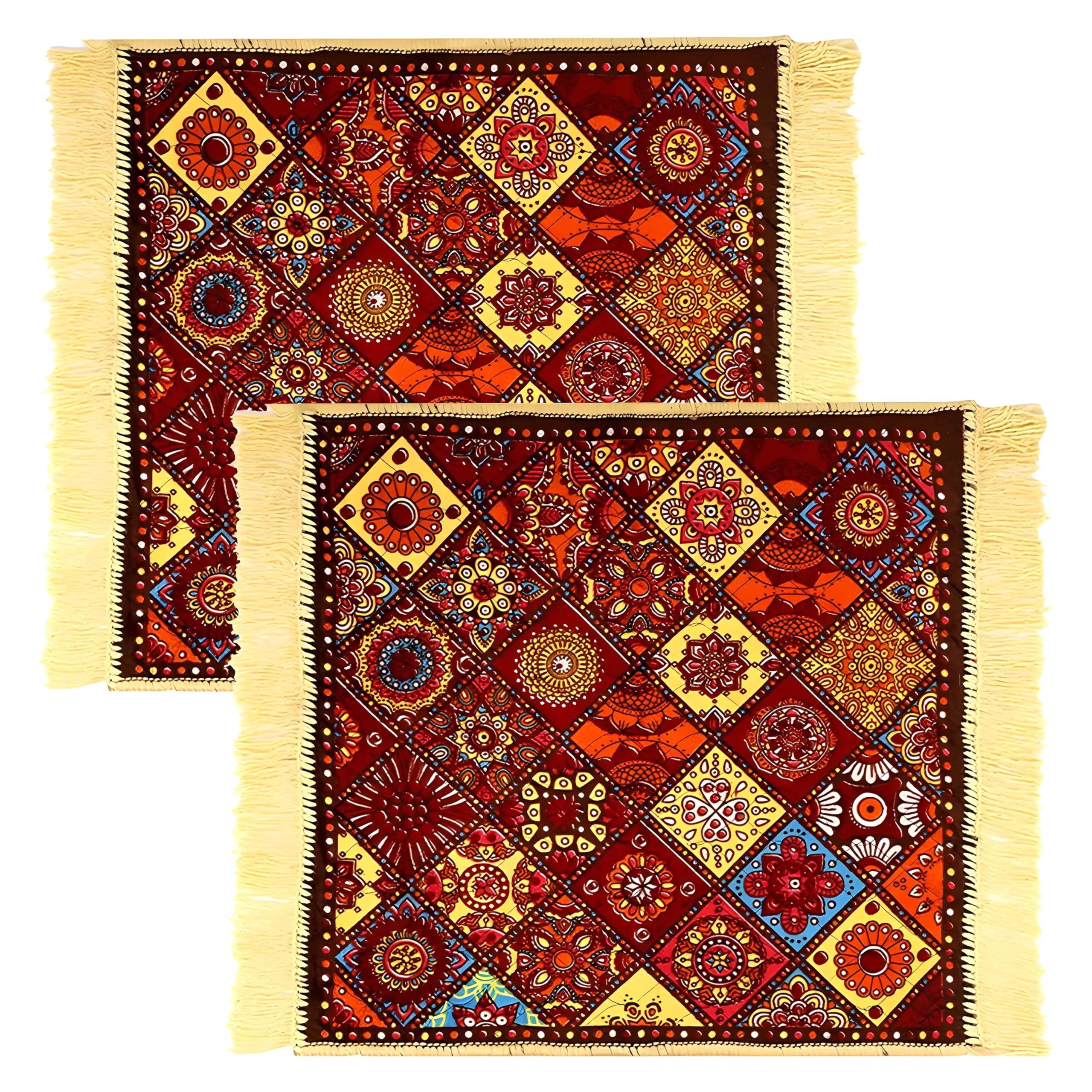 RajasthaniKart® Pure 100% Cotton Double Bed Sheet with 2 Pillow Covers (Bedsheet for Double Bed Cotton, Blue Rama Jaipuri, King Size,5235)| H603 | 144 TC