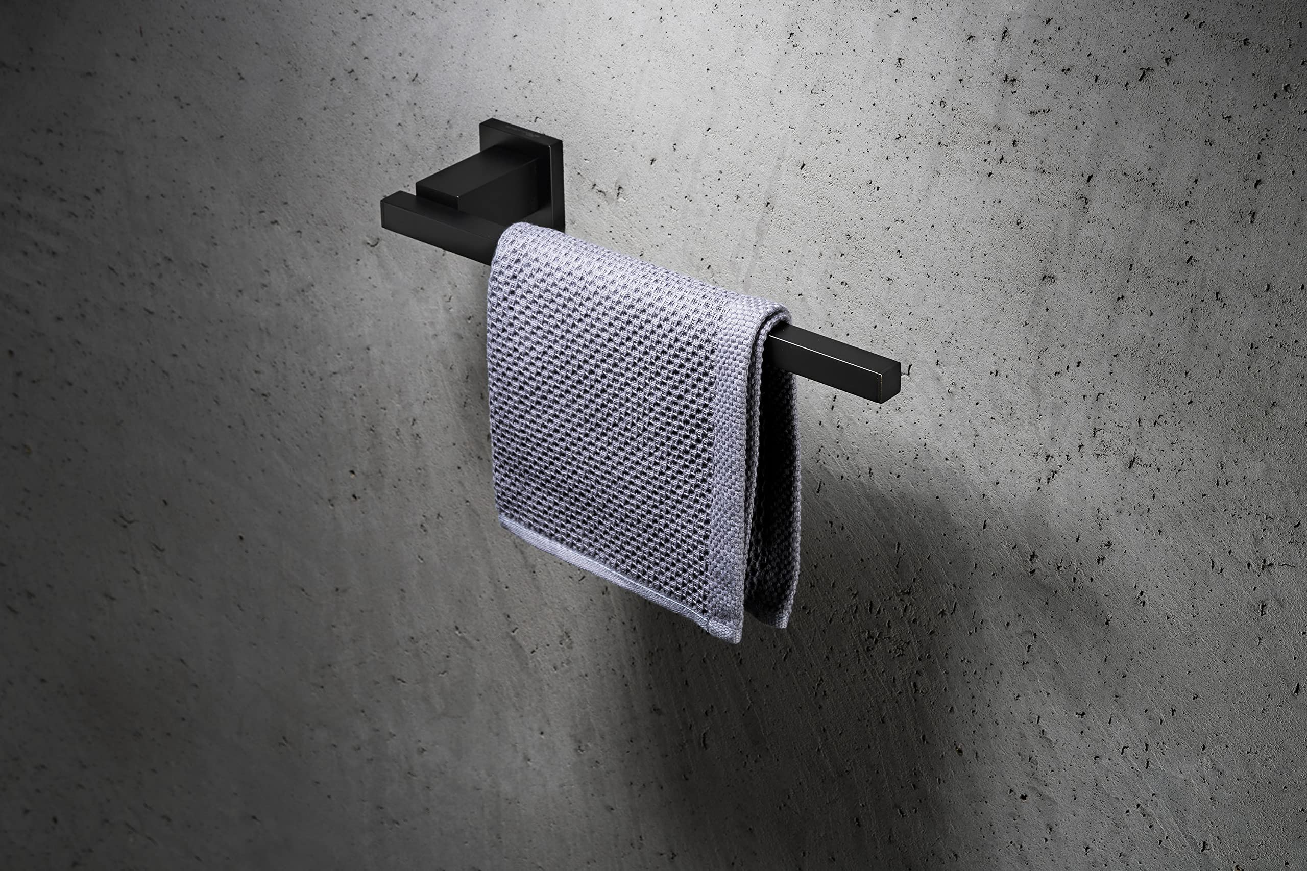 270S1-B Toallero de Pared 32cm | Soporte para Toallas y Paños de Cocina o Baño | Diseño Moderno y Elegante, Latón Cromado Negro Mate