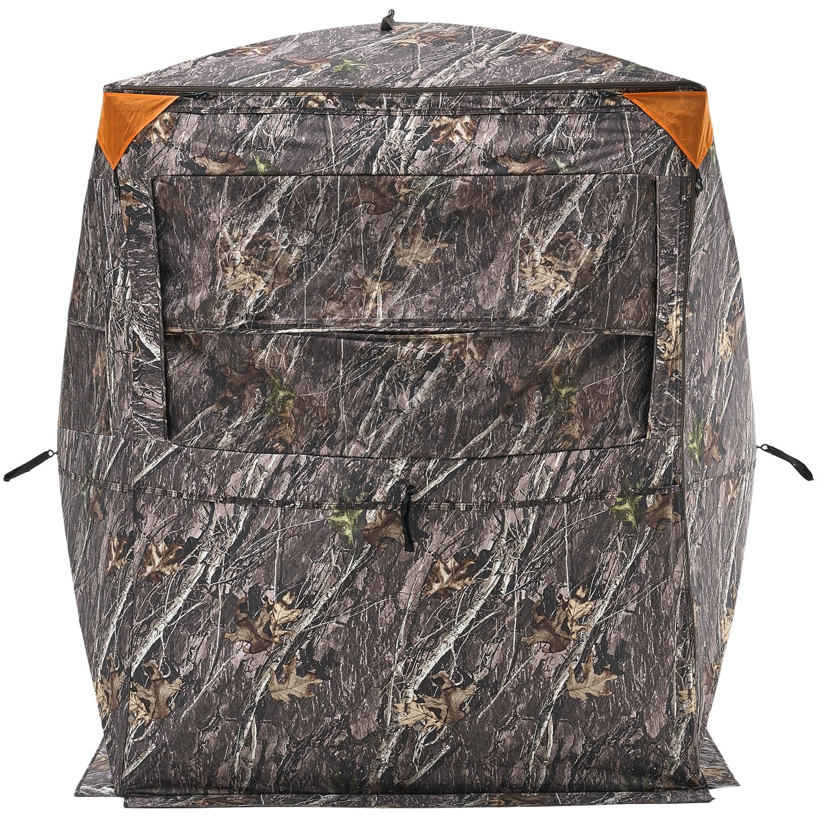 VEVOR Tenda da Caccia, Tenda Termica per 2 a 3 Persone con Sedia a Tre Gambe Borsa per Il Trasporto, Mimetica Portatile, Riparo Nascosto Resistente con Porta e Finestra con Cerniera