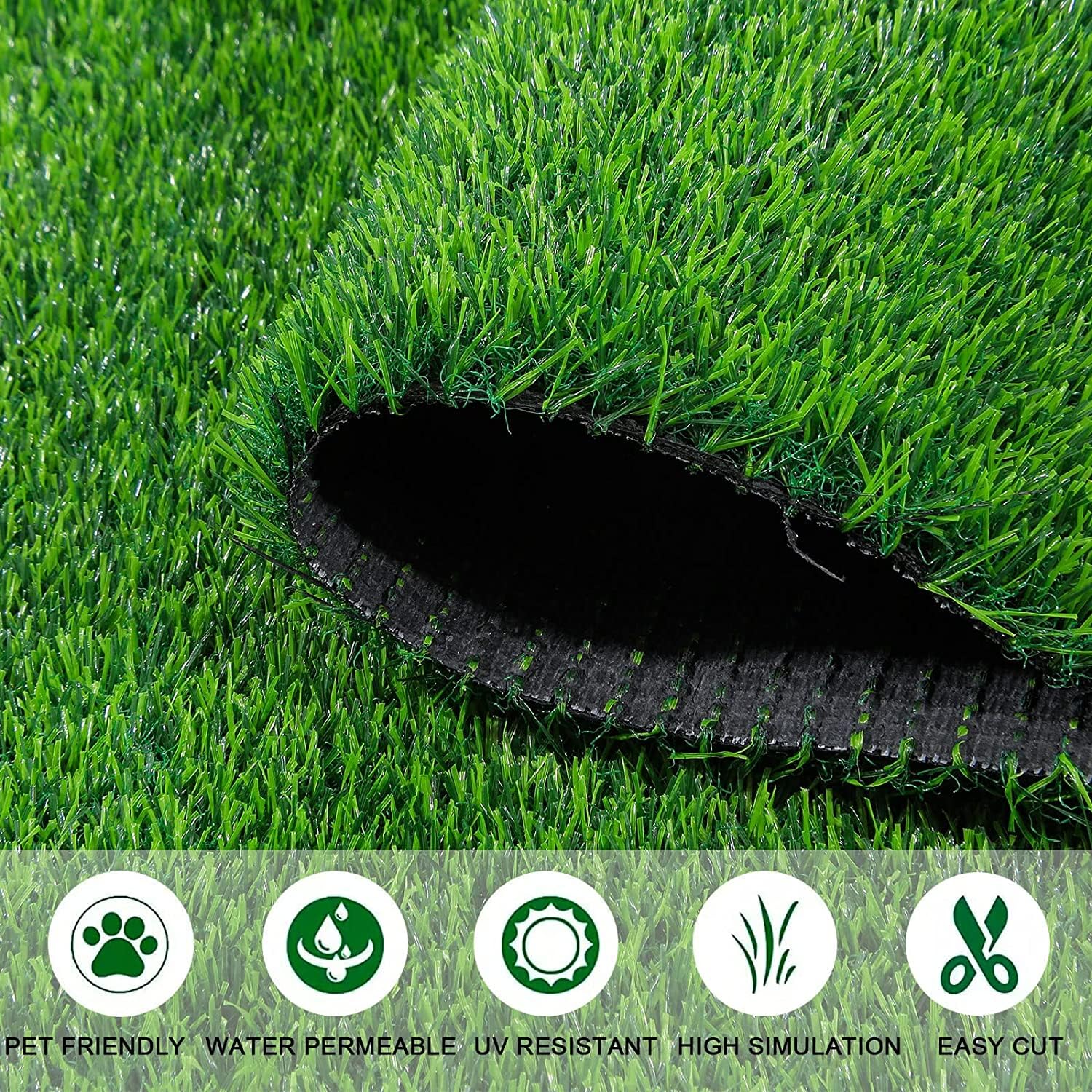 Alfombra de césped Artificial de 3 x 10 m, de Alta Densidad, para Interiores y Exteriores, Rollo de césped Artificial de 20 mm de Grosor (tamaño: 3 x 10 m)