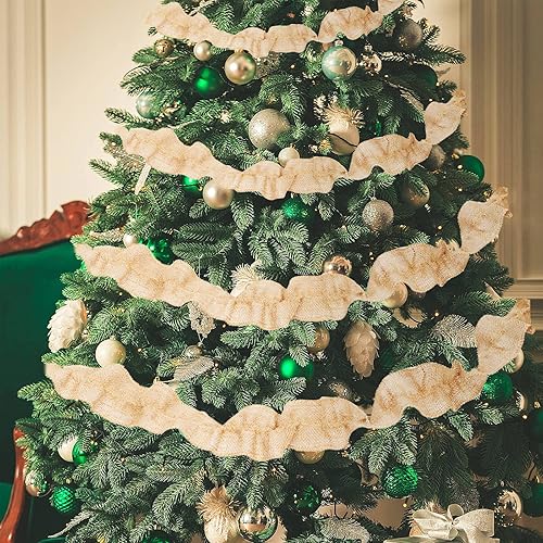 Rustic Burlap Garland Decor Ribbon for Christmas Tree 9 ft