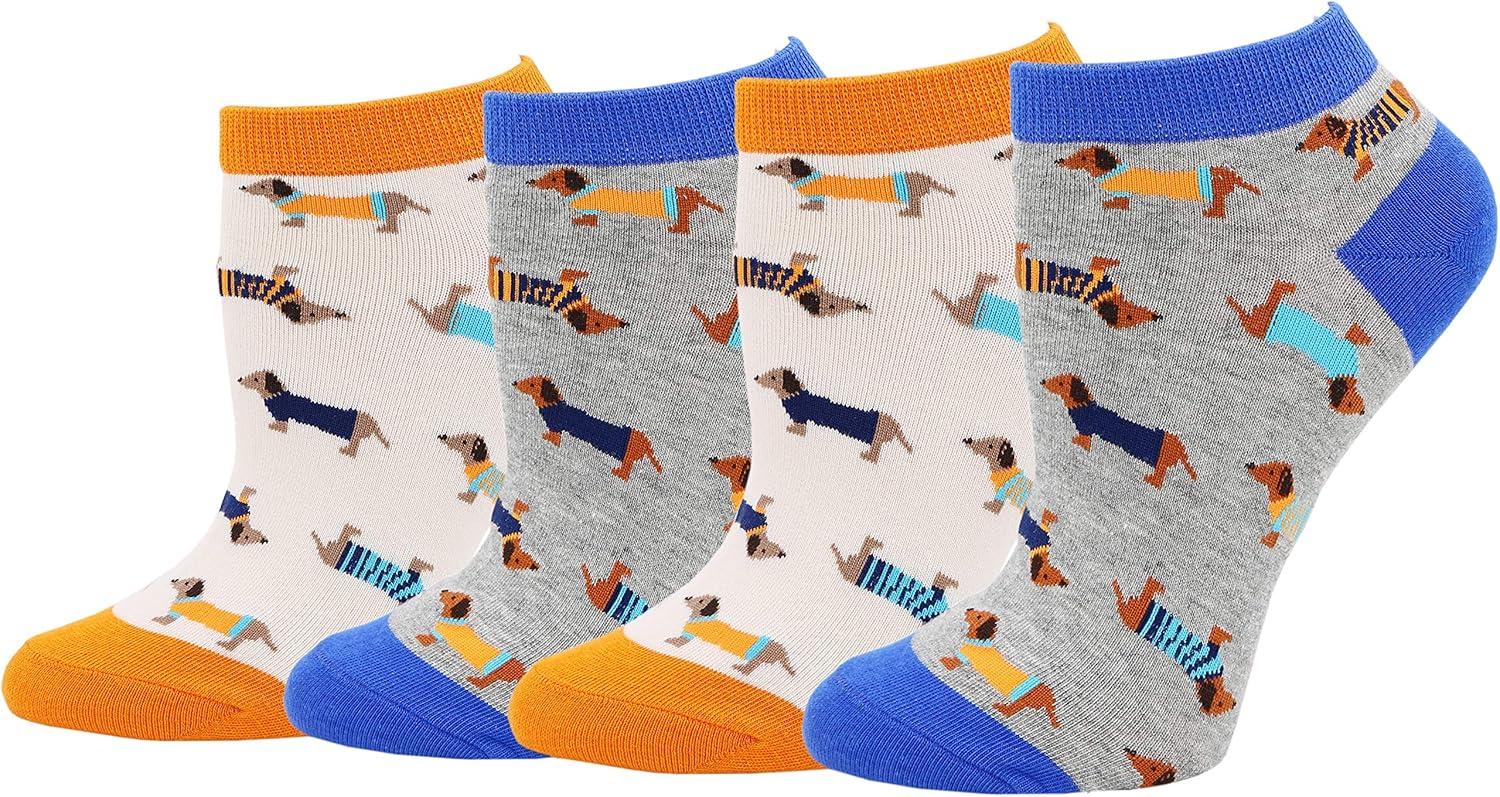 Pomlia Women's Haute Dachshund Dog Socks Casual Crew Socks Animal Cute Socks Gifts for Women