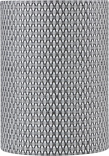 Miniatura 3 de Aspen Creative 31609A - Pantalla de lámpara de construcción de araña con forma de tambor contemporáneo (cilindro) en tejido blanco y negro, 8