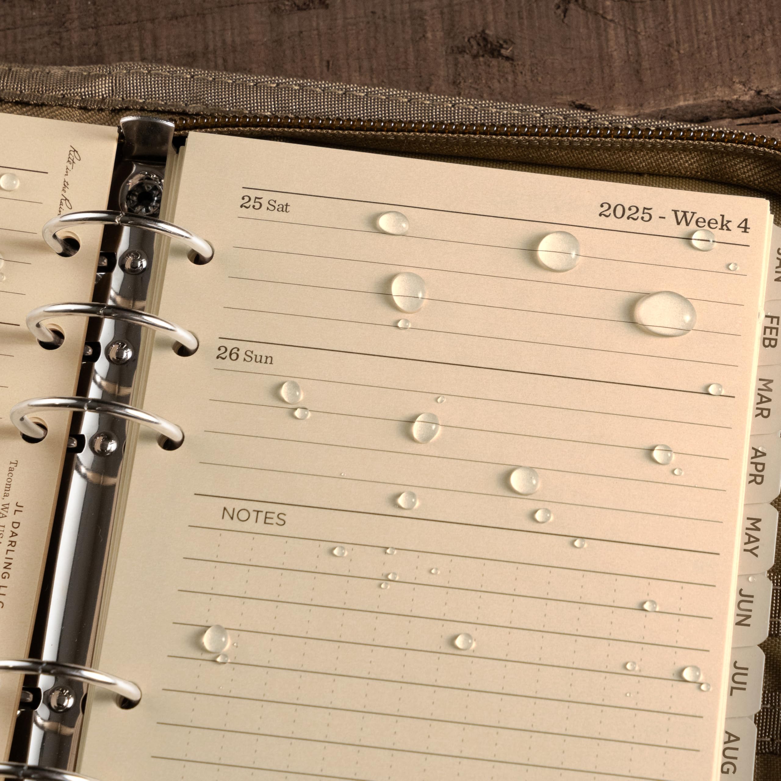 Rite in the Rain Set di calendario settimanale 2025 con fogli sfusi, 12,7 x 17,8 cm, fogli marroni, 365 giorni (n. PL2025W)