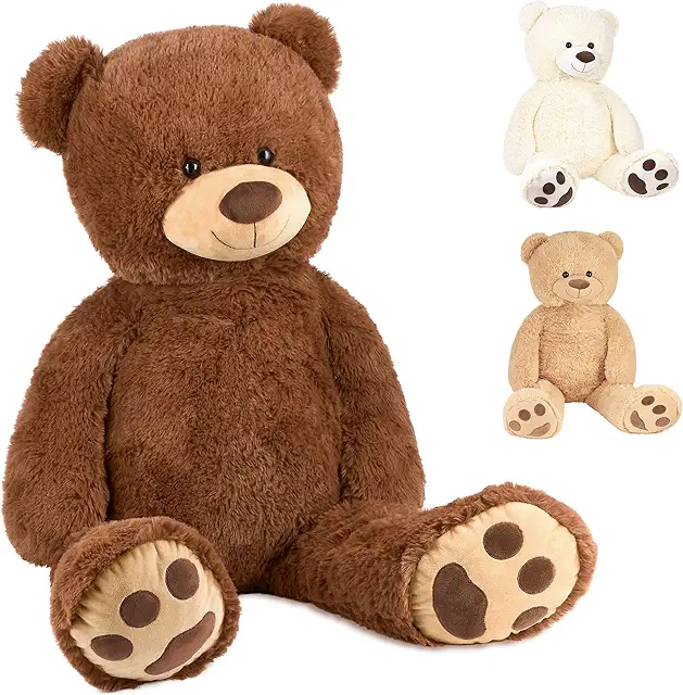 Ours en peluche géant XXL 100 cm - Ultra doux et mignon - Marron - BRUBAKER