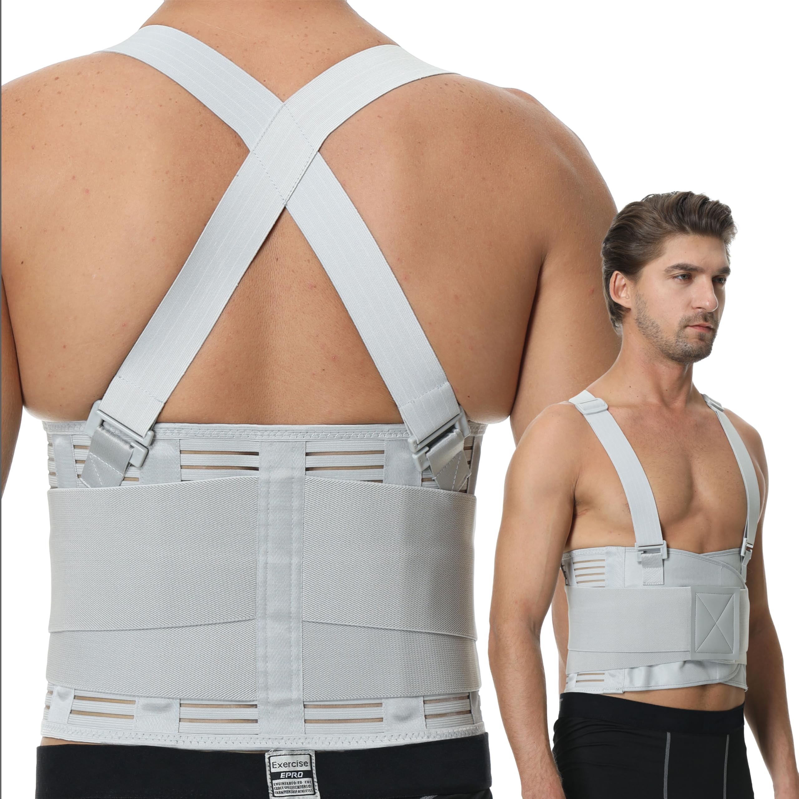 Neotech CareAdjustable Back Support Belt with Removable Braces (Grey Colour, Size S)