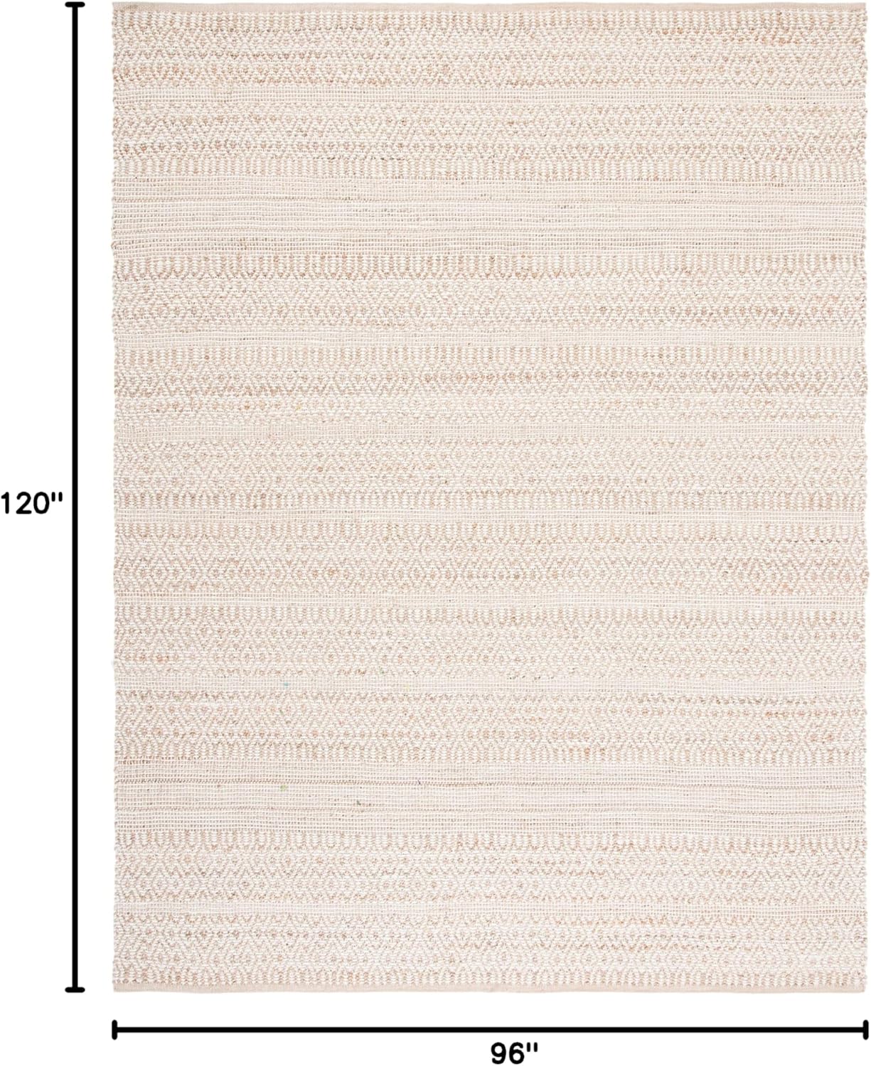 Ivory Hand-Knotted Wool 8' x 10' Area Rug