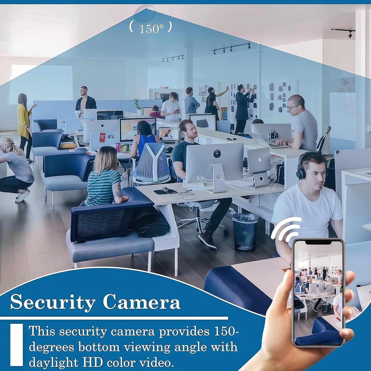 Security Camera Smoke Detector Camera 1080P WiFi Indoor Hidden with Night Vision Motion Detection Real-Time for Home Office Safety (4F)