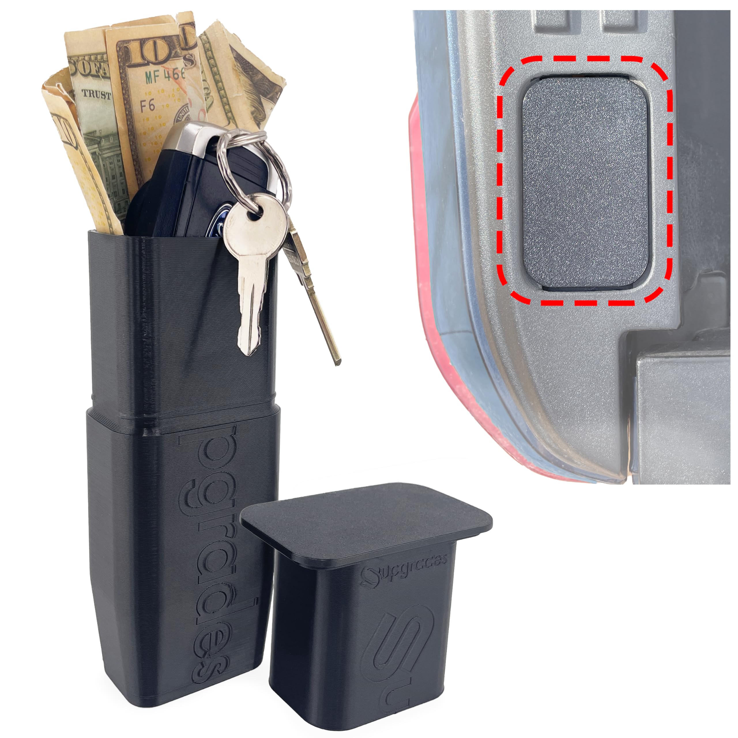 Hidey-Hole Basic, Stake Pocket Hole Secure Key & Valuables Storage for 2015-2020 Ford F-150, Illusionist® Technology, UV-Resistant Thermoplastic, Dust-Proof, Easy Install (Basic)