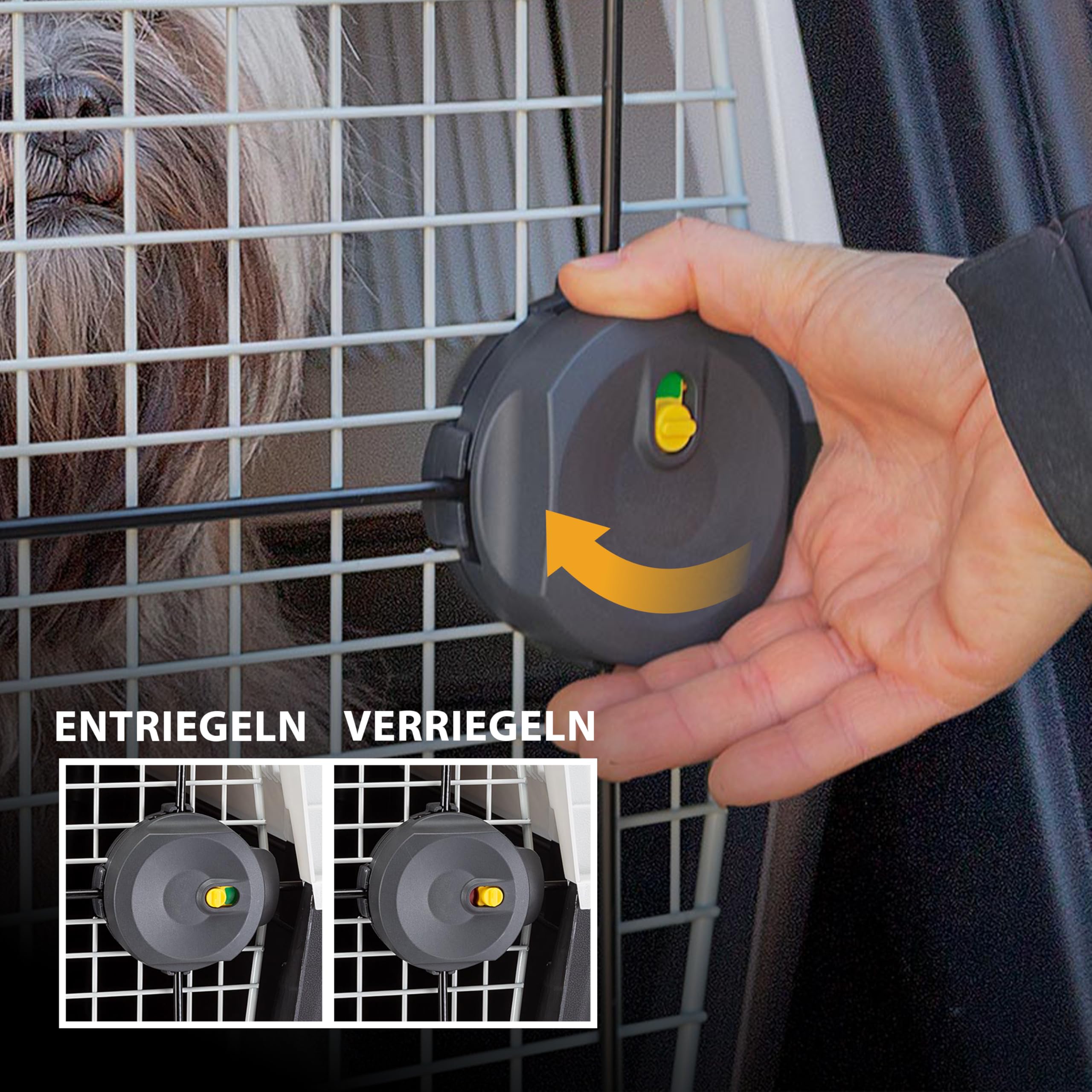Ferplast Hundetransportbox Transportbox für mittelgroße Hunde Atlas 60, Reisebox für Hunde, Sicherheitsverriegelung, Lüftungsgitter, 61 x 91 x h 68 cm Grau