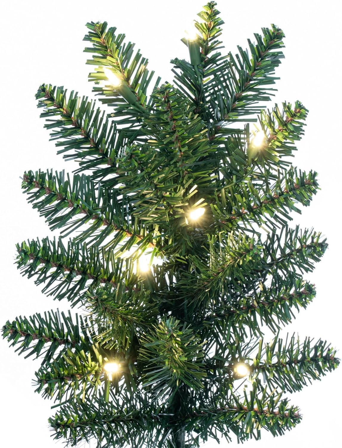 Vickerman 7.5' Chapel Pine Artificial Christmas Half Tree, Warm White Dura-lit LED Lights - Faux Chapel Pine Christmas Tree - Seasonal Indoor Home Decor