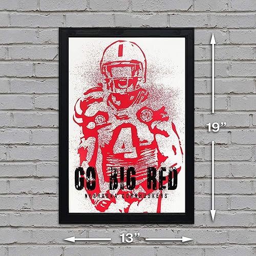 Miniatura 9 de Nebraska Cornhuskers Art Print Gift (Big Red Husker)