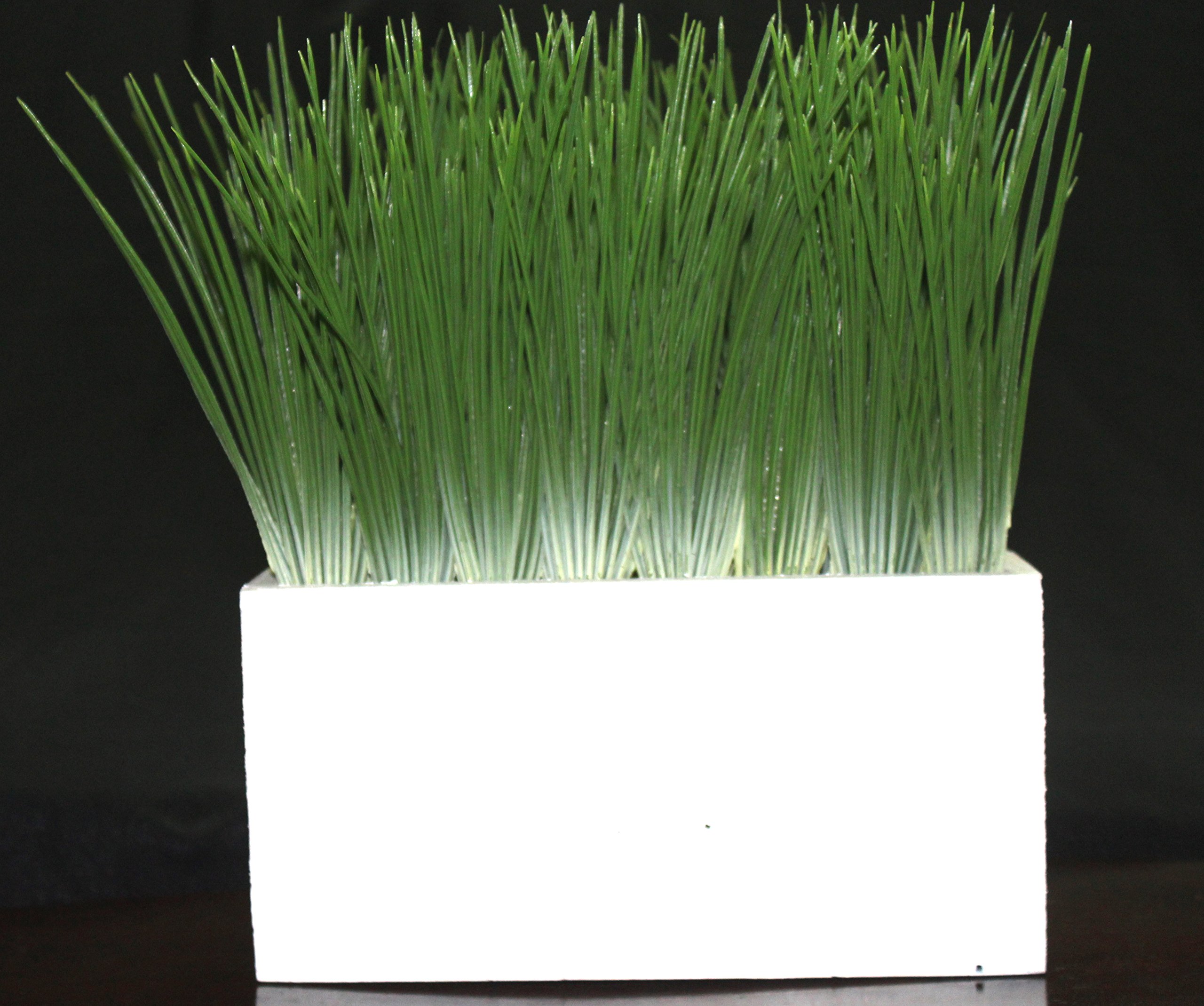 Buy Artificial Wheat Grass in White Pot. 8 1/2in L X 4 3/4in W X 9in H