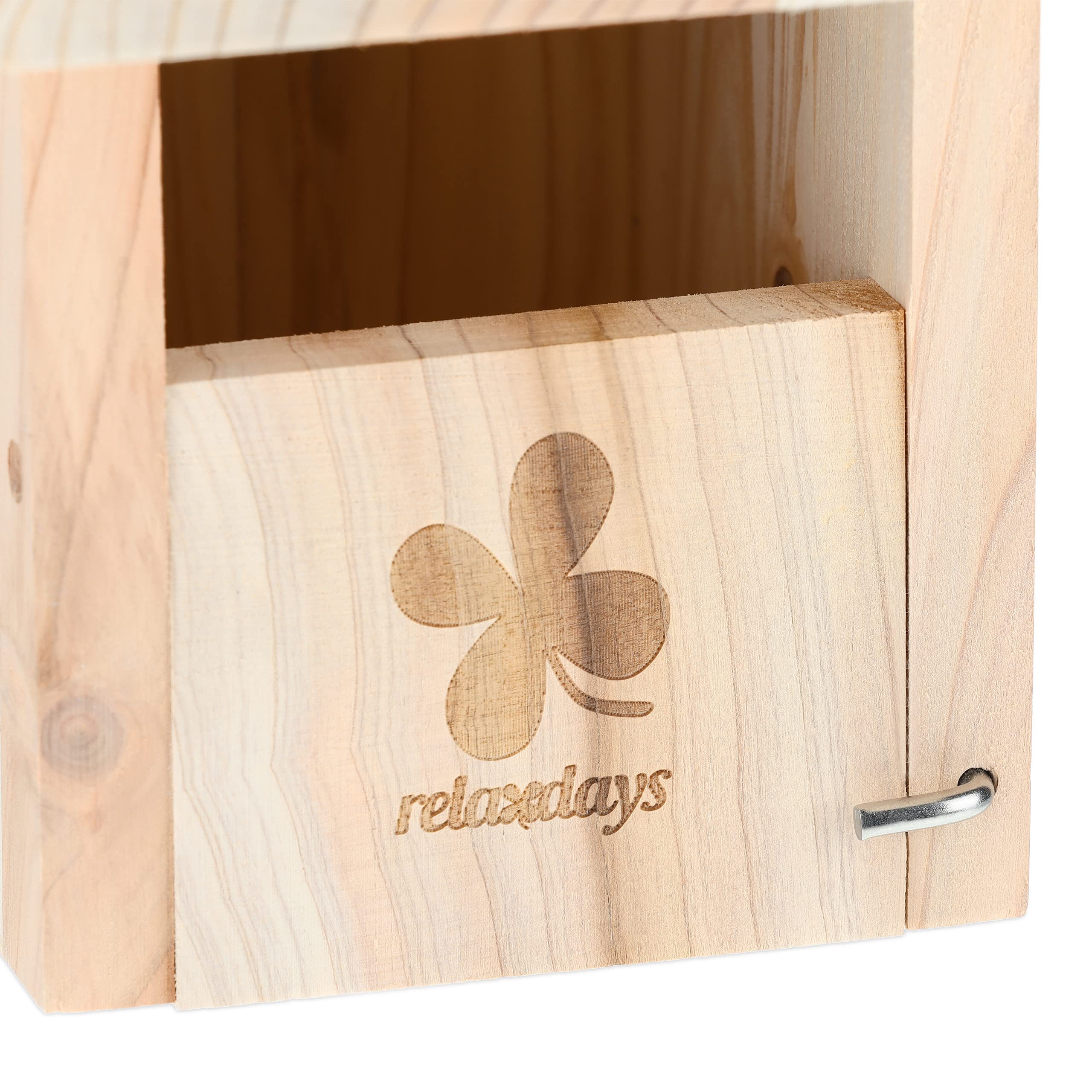Relaxdays Nichoir d'extérieur pour Oiseaux Semi-cavernicoles, Fente d'envol HL 65x96 cm, Sapin, Jardin, terrasse, Nature