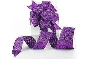 HUIHUANG Purple Christmas Tree Ribbon: Sparkle Up Your Holidays