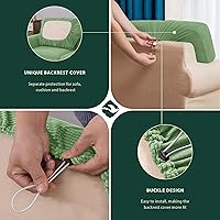 Vista 116 de CHUN YI - Funda elástica para sofá (7 piezas), funda para sofá de 3 plazas con tres respaldos y cojines separados con banda elástica, tela jacquard