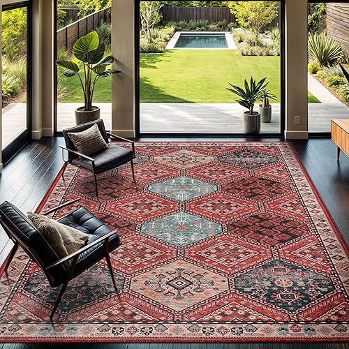 Miniatura 138 de CAMILSON Alfombra moderna de lujo de 8 x 10 pies, estilo vintage, abstracto, suave, de pelo medio, resistente a las manchas, fácil de limpiar, no