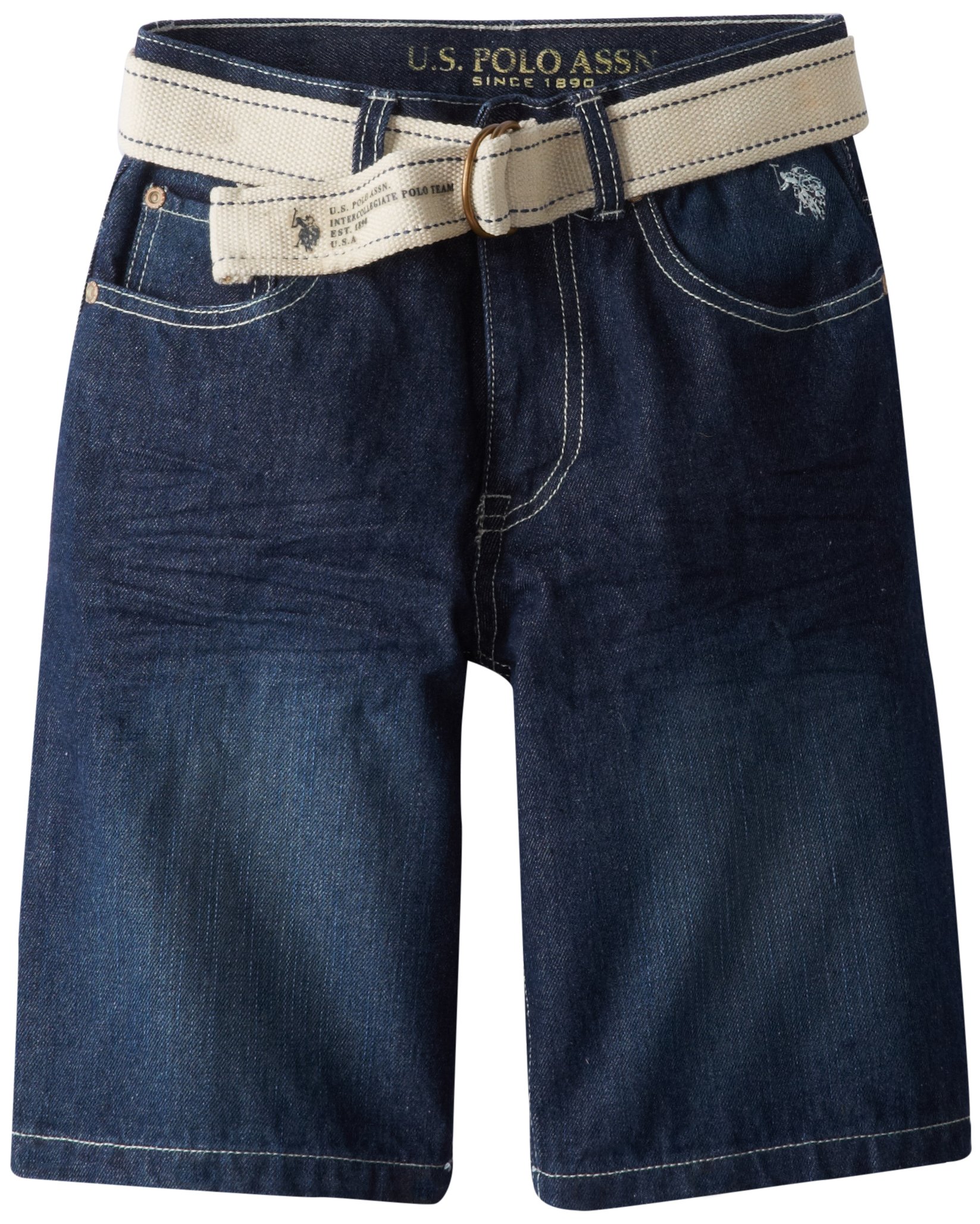 U.S. Polo Assn. Big Boys' Belted Five-Pocket Denim Short
