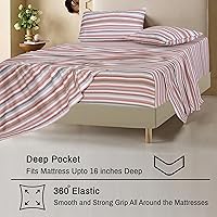 Vista 91 de RUVANTI Flannel Sheets Twin Size - 100% Cotton Double Brushed Twin Sheets Set, Deep Pockets 16 Inches, All Seasons Breathable & Extra Soft Bed Bali