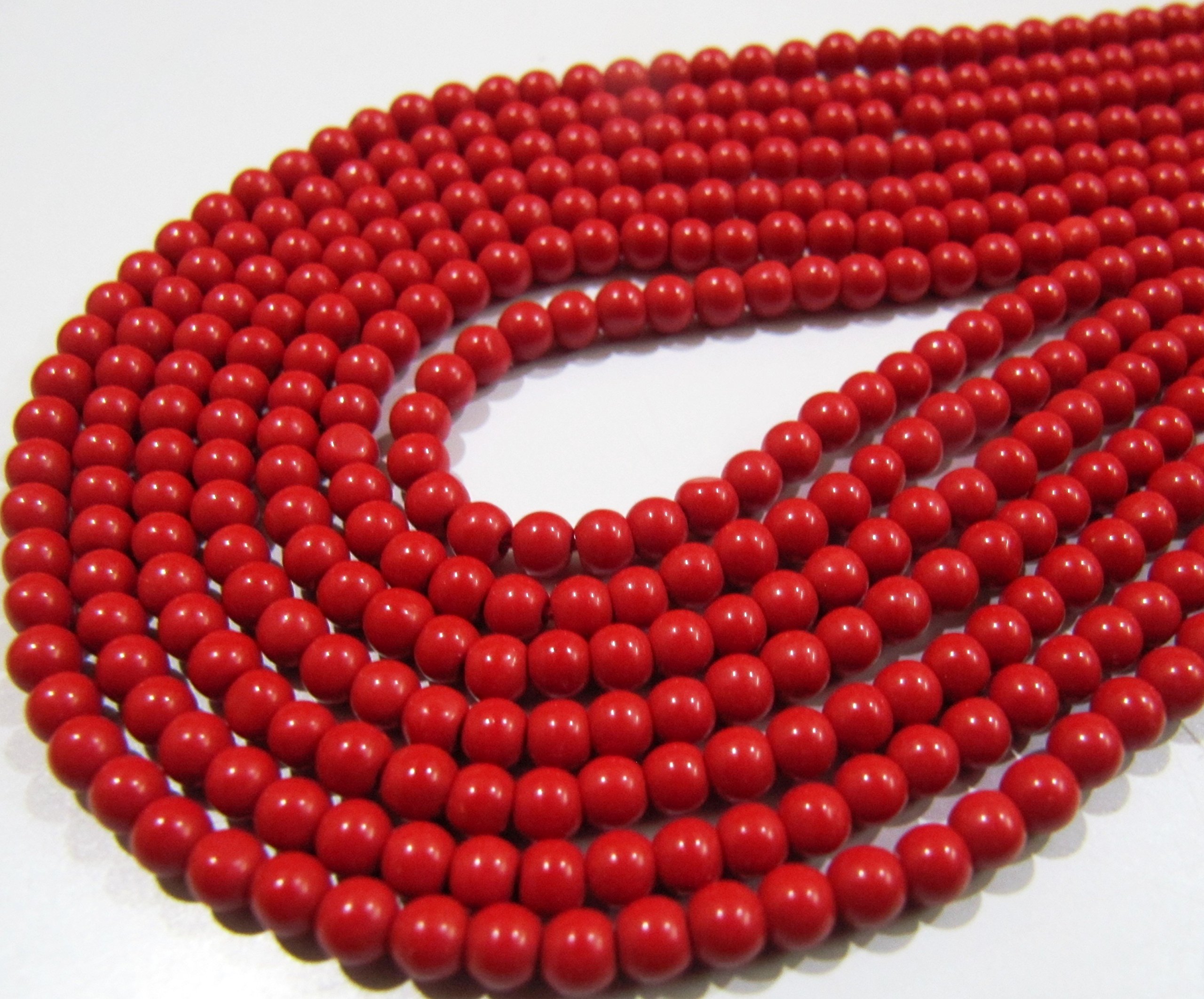 1 Strang Natürliche Hell-rote Korallen Rondellen 5 X 3,5 Mm (Neu