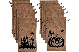 LUTER 9.8" x 5.8" Burlap Halloween Treat Bags
