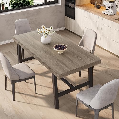 Garvee 63寸重型厨房桌 现代餐桌 灰胡桃木