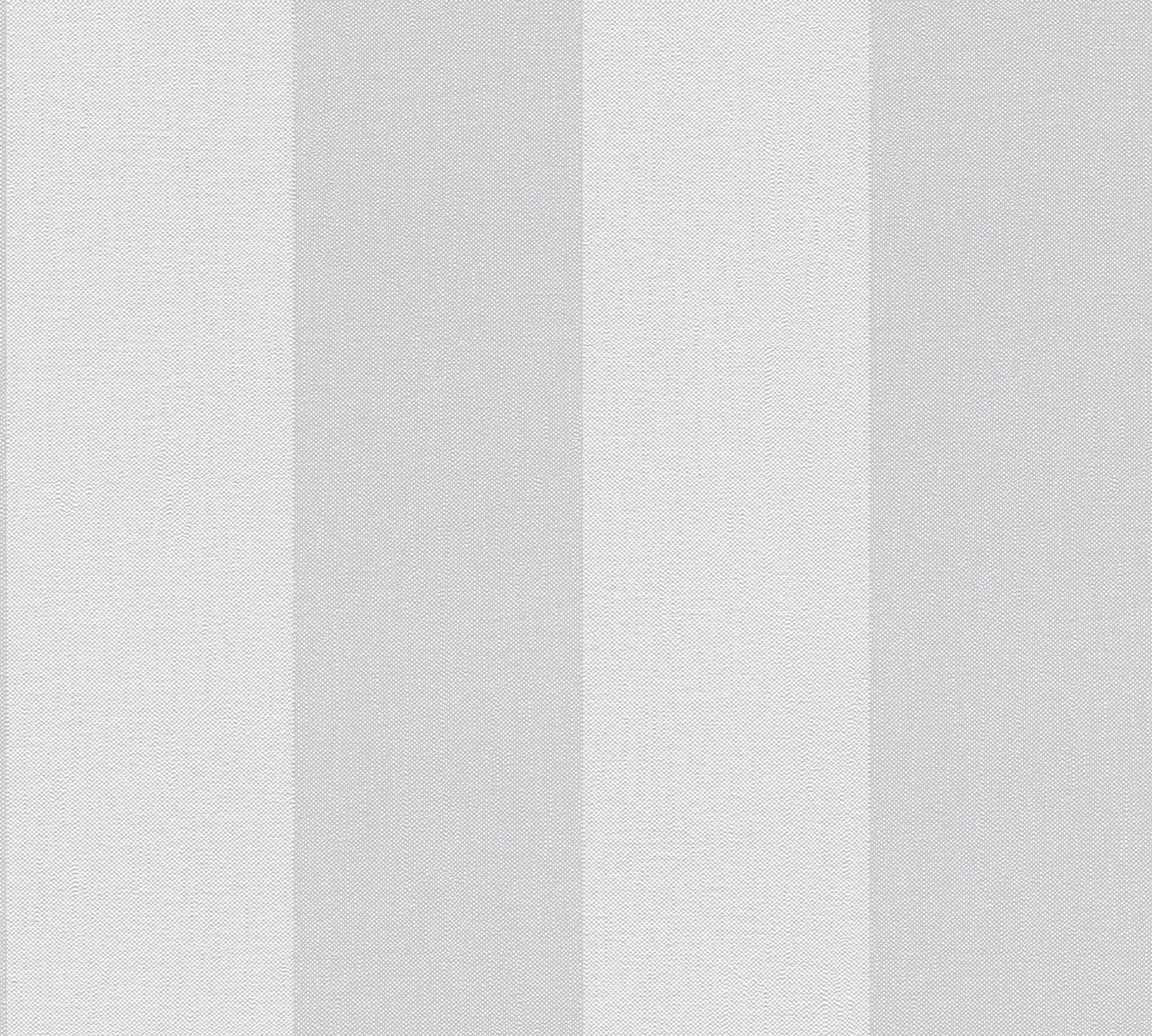 A.S. Création 397980 Papier peint intissé à rayures grises et blanches - 10,05 m x 0,53 m - Pour salon - Fabriqué en Allemagne