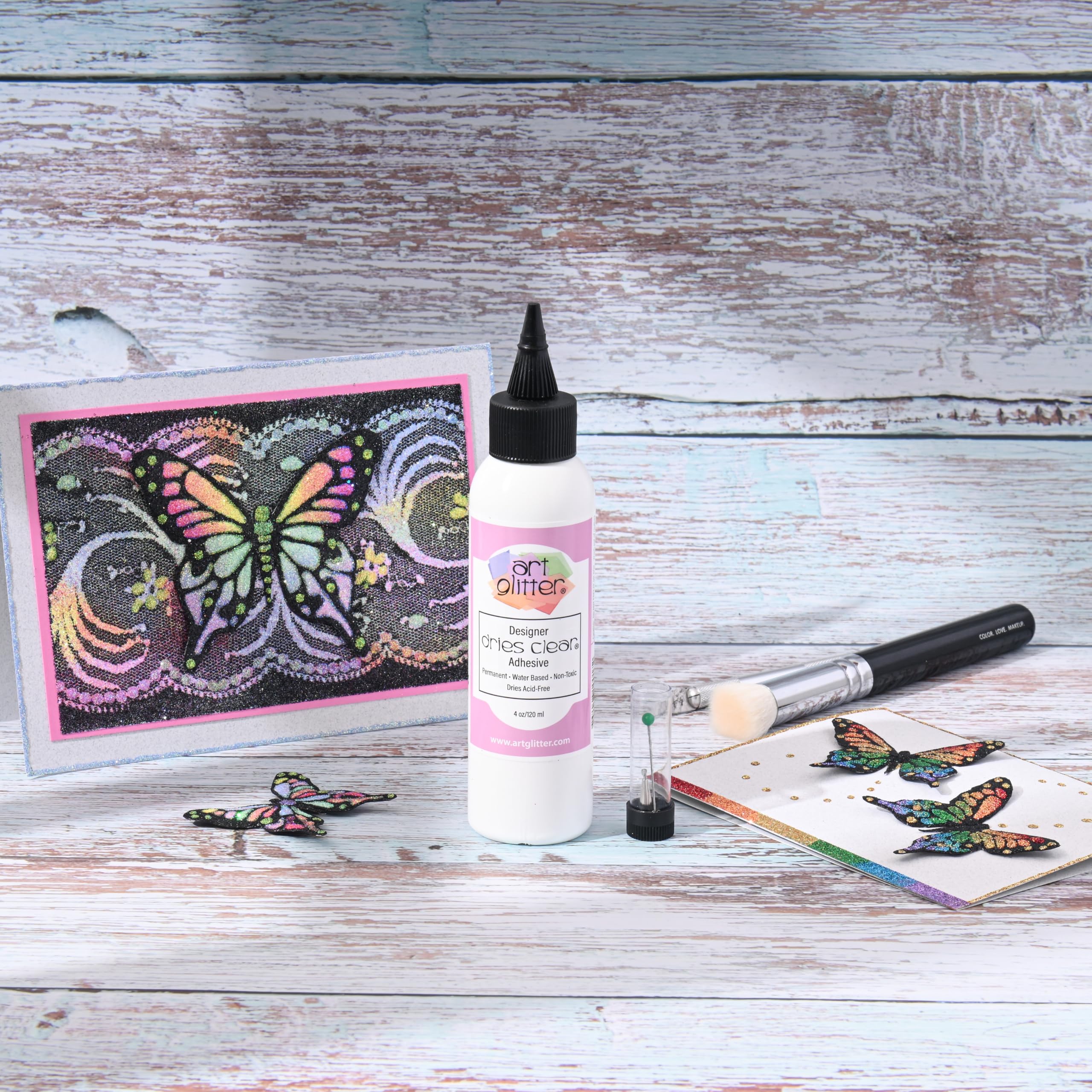 Art Institute Glitter Designer Dries Clear Glue 4oz with Metal Tip & Pin | Ultra fine steel nozzle Precision flow for intricate projects Quick drying bond Still allows time to adjust material product thumbnail 5