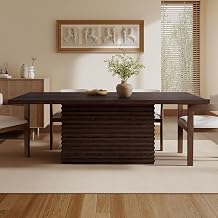 84 inch Wood Dining Table Modern Large Long Kitchen Table for 6-8 People, Farmhouse Rectangular Dining Room Tables, 40" D x 84" W x 30" H Espresso