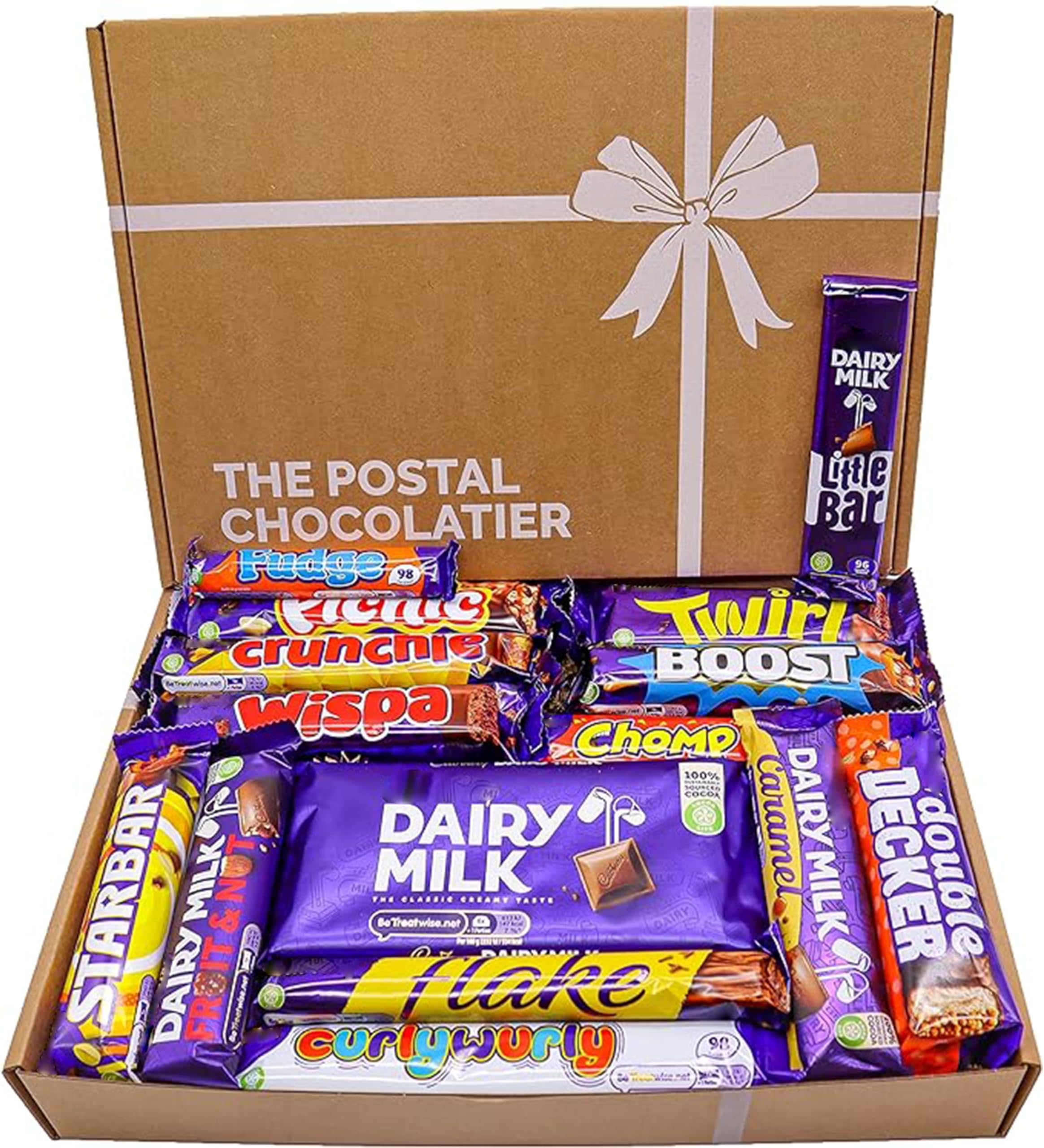 Dairy Milk Chocolate Gift Box Hamper, Full Sized Bars, Letterbox Friendly, Perfect for Presents, Surprises Birthdays and Treats, Twirl, Double Decker, Crunchie, The Postal Chocolatier