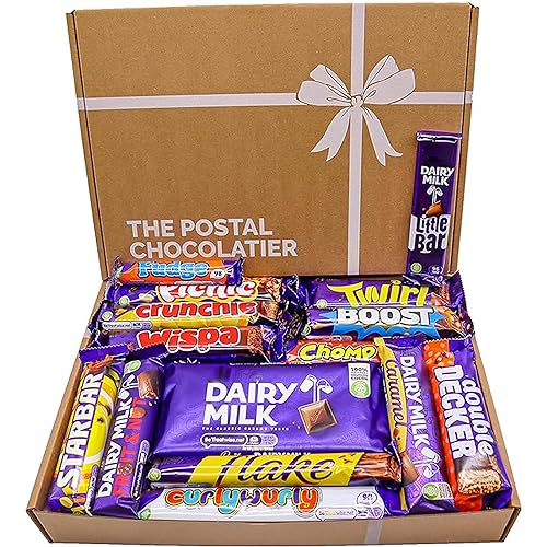 Dairy Milk Chocolate Gift Box Hamper, Full Sized Bars, Letterbox Friendly, Perfect for Presents, Surprises Birthdays and Treats, Twirl, Double Decker, Crunchie, The Postal Chocolatier - Large Hamer Box