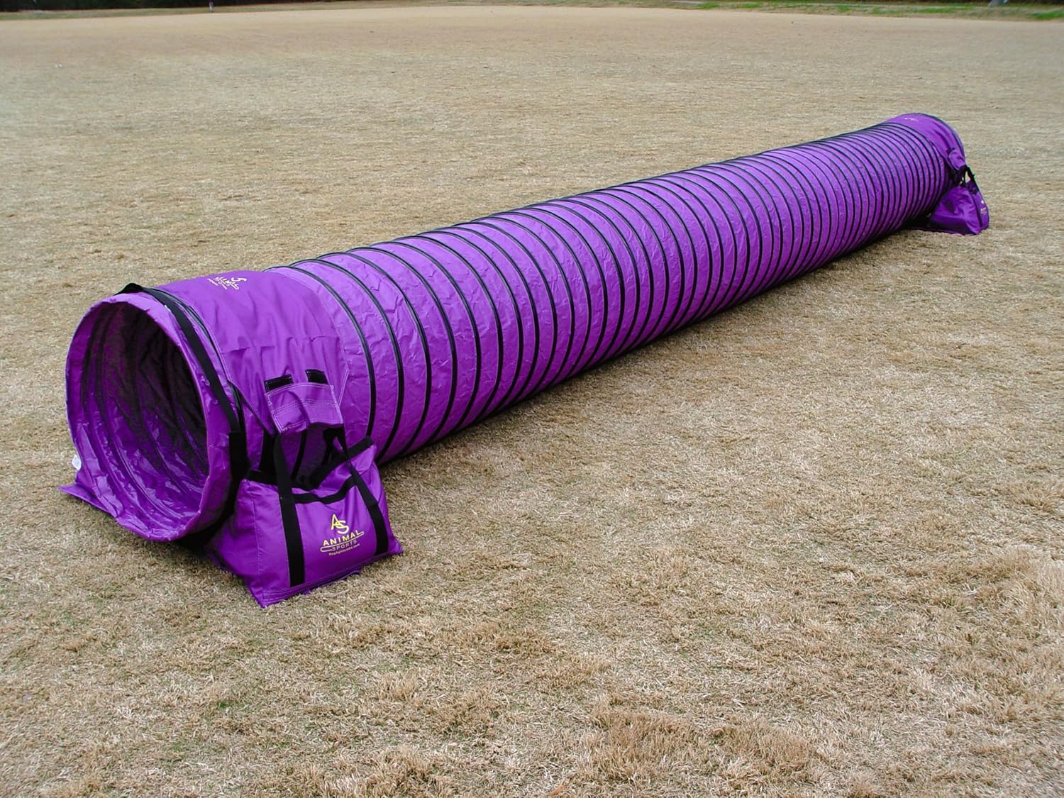 15' Heavy Duty Dog Agility Tunnel with 2 Sets of Tiedown System, Competition & Training, (Purple), The Best for Dogs Under 30lbs, (Purple)