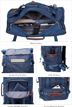 WITZMAN Canvas Travel Backpack for Men Vintage Laptop Backpack