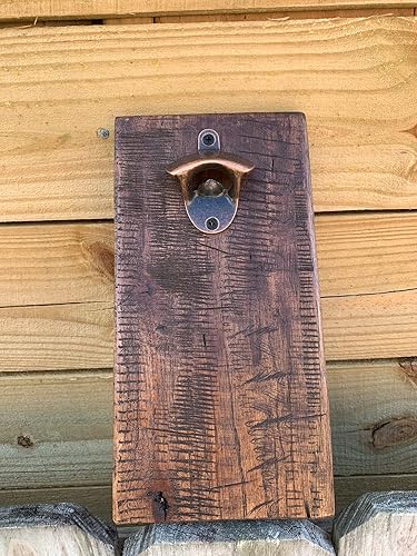 Miniatura 7 de Rustic Farmhouse Bottle Opener with Oil Rubbed Bronze Hardware - Includes Upgraded Magic Magnet Catch - Mancave, Bar, Outdoors