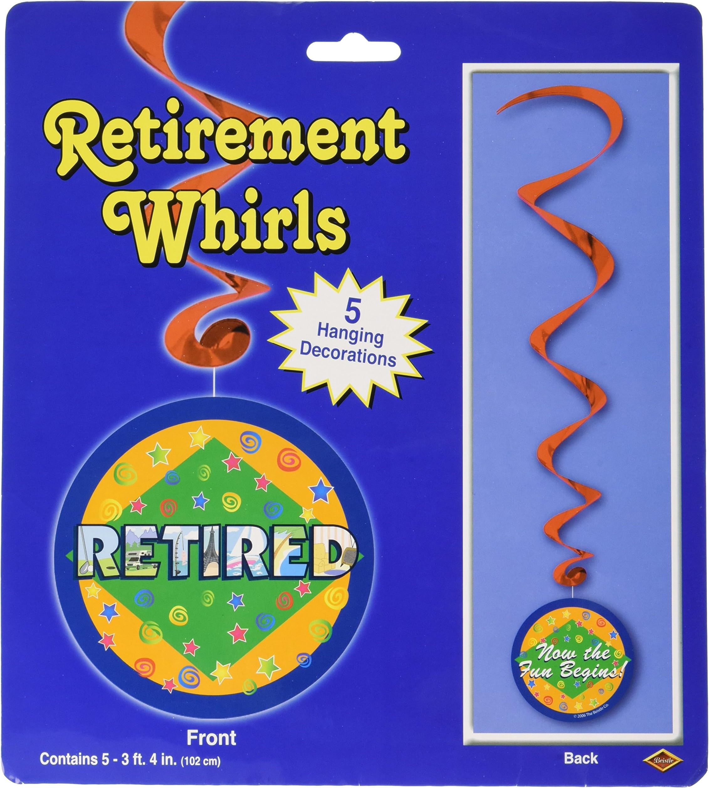A Beistle Creation Retirement Whirls (5/Pkg)