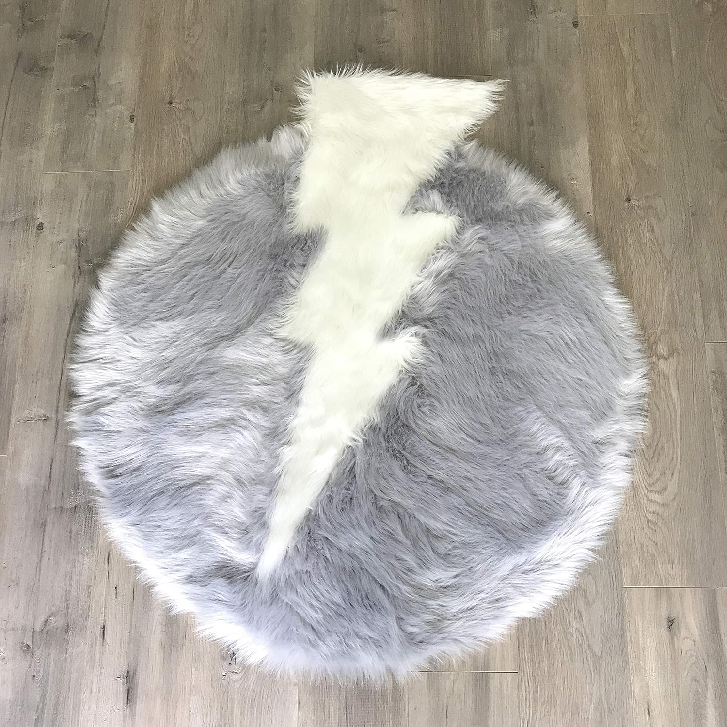kroma Carpets Machine Washable Faux Sheepskin Thunderbolt