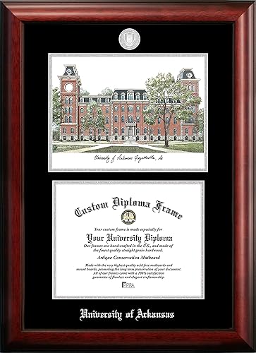 Campus Images NCAA Arkansas Razorbacks - Marco de medallón plateado unisex de la Universidad de Arkansas, 11 pulgadas de ancho x 8.5 pulgadas de
