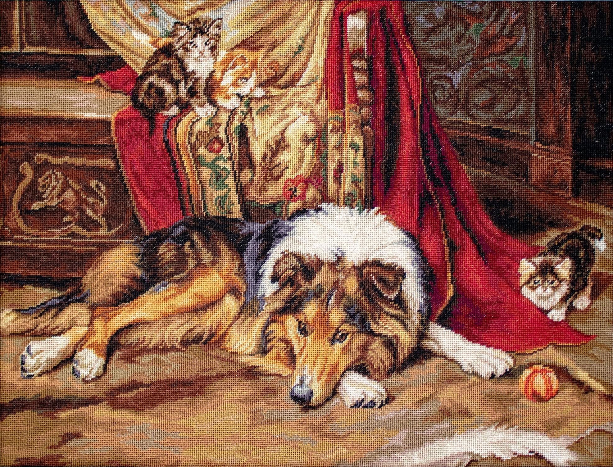 Luca-S B585 zestaw do haftowania krzyżykowego, bawełna, wielokolorowy, 45 x 34 cm