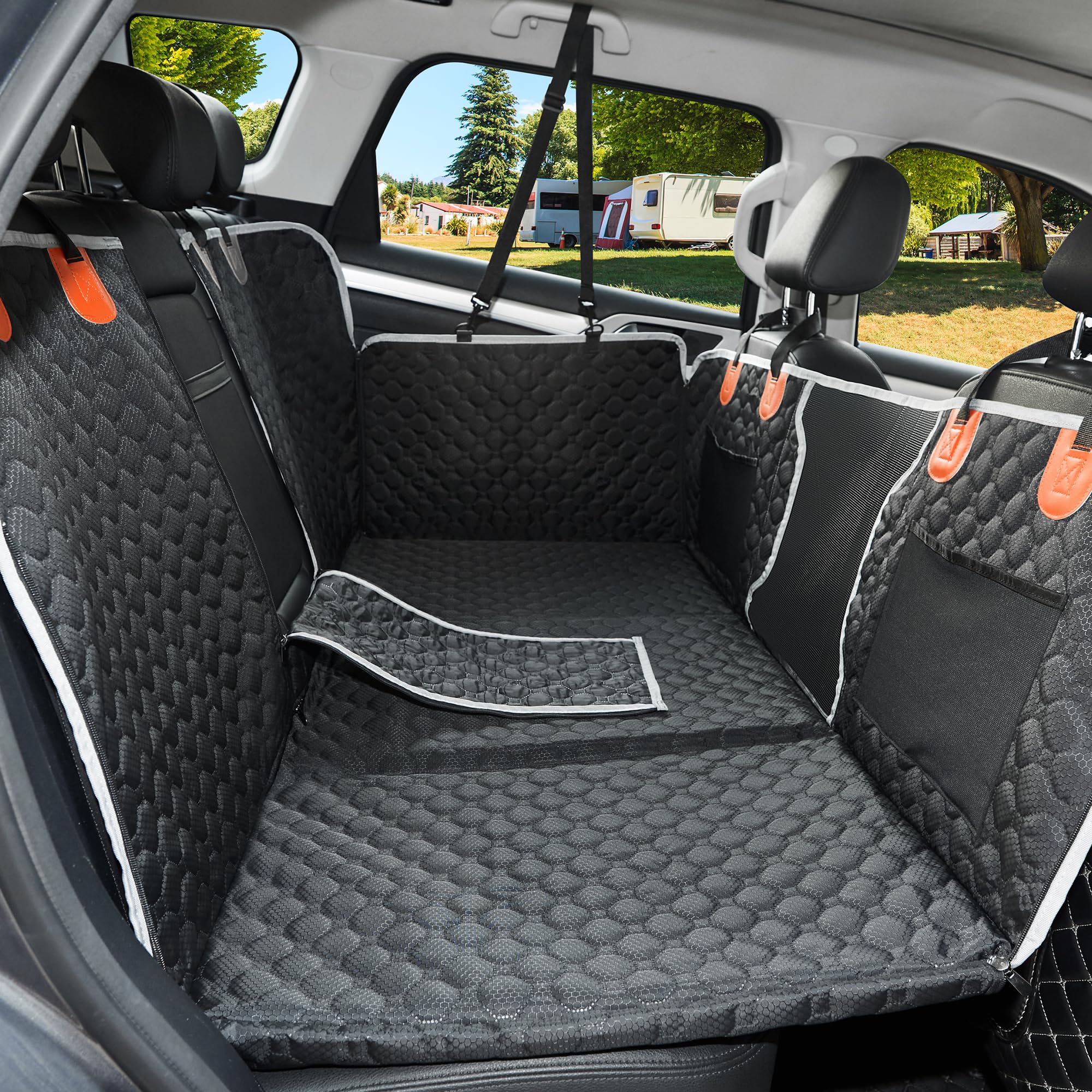 ANOSOSPECIAL Extension de siège arrière, Housse de siège de Voiture pour Chien, hamac de Voyage imperméable pour Animal Domestique, Matelas de Camping Durable, Facile à Nettoyer pour Auto（Noir）
