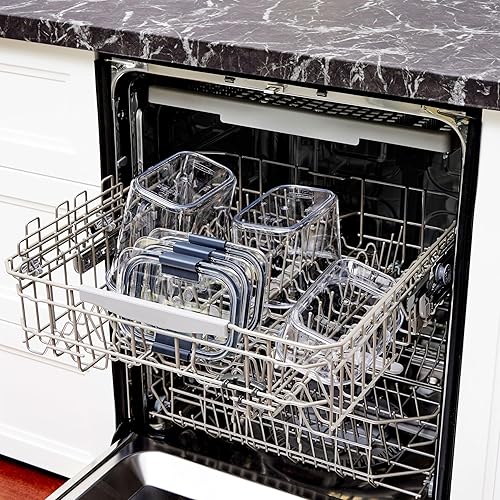 Vista 76 de Rubbermaid Brilliance - Recipientes de almacenamiento de alimentos sin BPA con tapas, herméticos transparentes juego de 2 (taza de 9,6), ideales